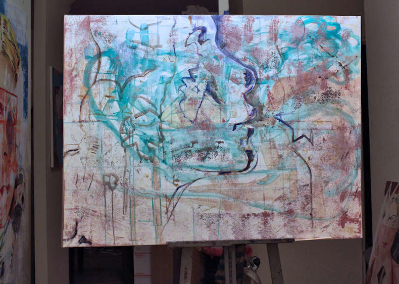 Painting in Progress - Art Studio Elisha Sarti